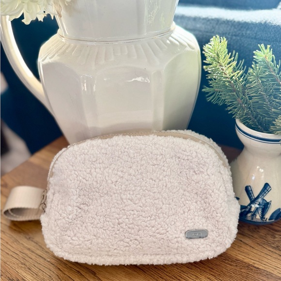 Lole Handbags - Lole White/Cream+Beige Sherpa Cross Body Bag/Fanny Pack